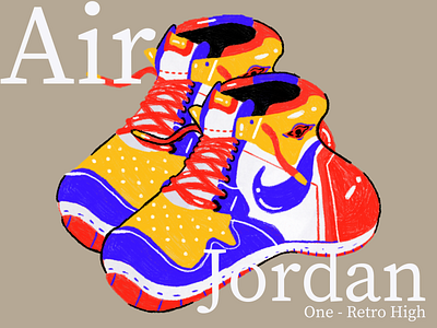 AJ One 01 design drawing exploration illustration poster procreate shoes