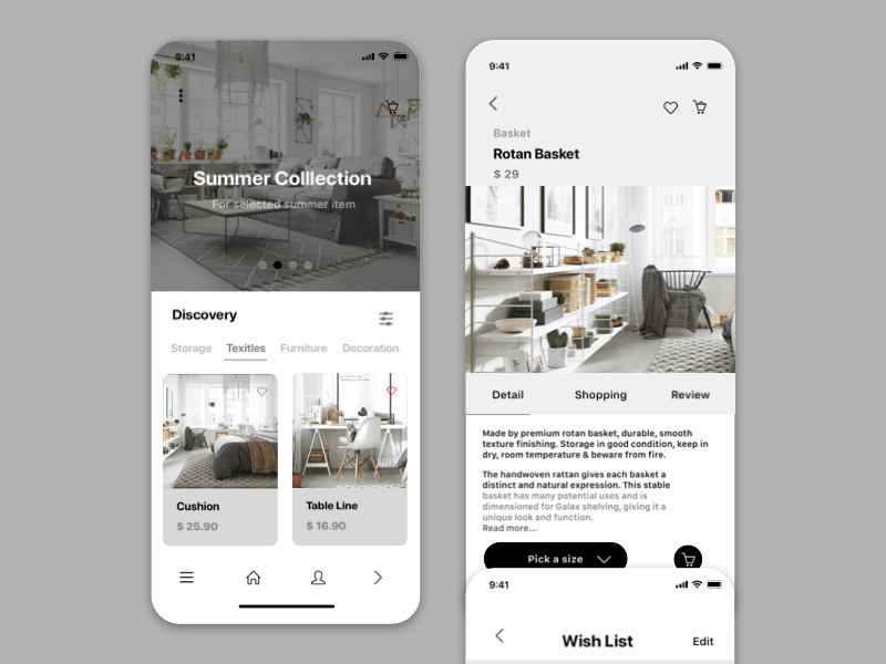 Interior Furnishing eCommerce App Interaction android animation digital design ecommerce illustrator interaction interior furnishing ios motion photoshop principle product design sketch app typography ui ux