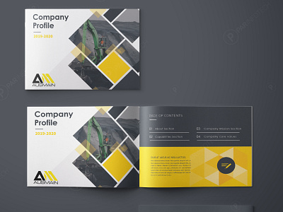 Capability Statement- Company Brochure booklet design business business brochure company profile grey landscape mockup yellow