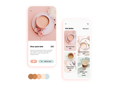 Coffee card app coffee coffee shop coffeeshop color concept design flat minimal ui