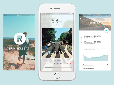 Running/music app app design ui ux