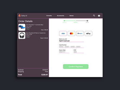 Daily UI #002 - Credit Card Checkout V2