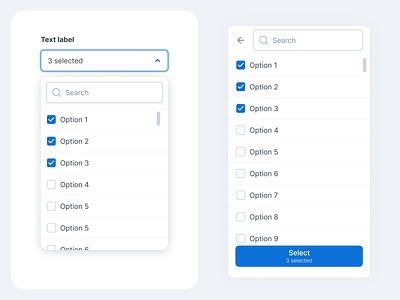 Multiselect with search for desktop and mobile component design system field input multiselect multiselect with search ui kit