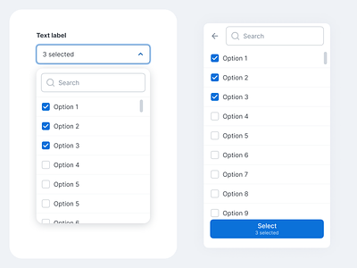 Multiselect with search for desktop and mobile