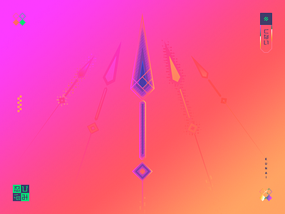 Kunai - v2 gradient illustration kunai ninja shinobigonomi