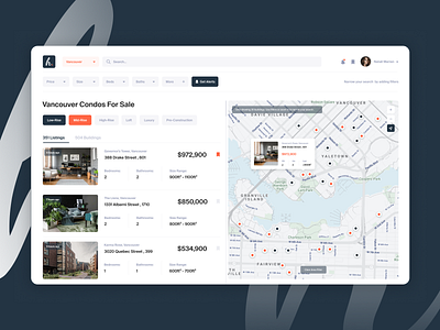 Dashboard Map View Web Design for Real Estate Agency dashboard design developers figma itexus map map view platform software company ui ui ux ux web web design