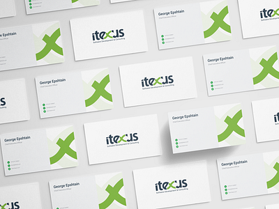 Clean Business Card Design branding business business card clean design identity illustration itexus logo paper platform software company