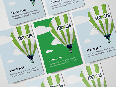 Thank you print card design branding card design illustration itexus logo platform print software company thank you