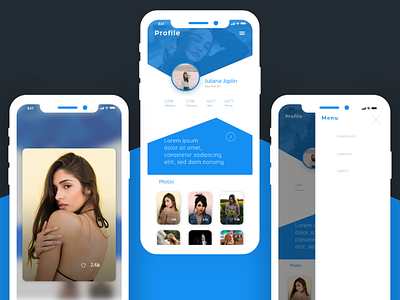 User's social profile clean graphicdesign mobile ui uidesign user interface ux vector