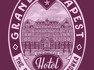 Grand Budapest Hotel grand budapest hotel hotel label lettering luggage label sticker vintage