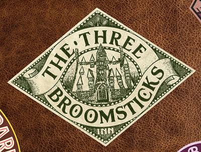 The Three Broomsticks design harry harry potter hotel hotel label joao neves label lettering lisboa nevesman portugal potter retro type vintage