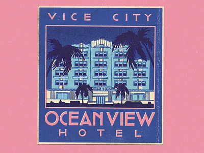 Ocean View Hotel hotel illustration label label design lettering lisboa portugal vintage