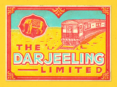 Darjeeling Limited darjeeling limited label label design lettering train travel travelling vintage wes anderson