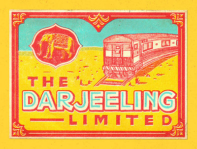 Darjeeling Limited darjeeling limited label label design lettering train travel travelling vintage wes anderson