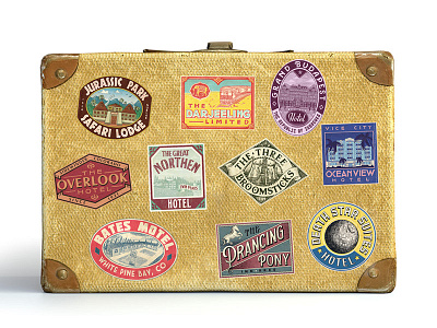 Bon Voyage! design hotel illustration lettering lisboa lisbon luggage nevesman portugal sticker stickers travel vintage