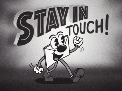 Stay in Touch cartoon illustration lettering mail nevesman portugal vintage