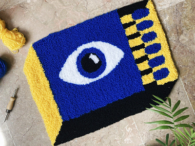 Eye Rug craft eye matchbox neves nevesman portugal punch needle rug