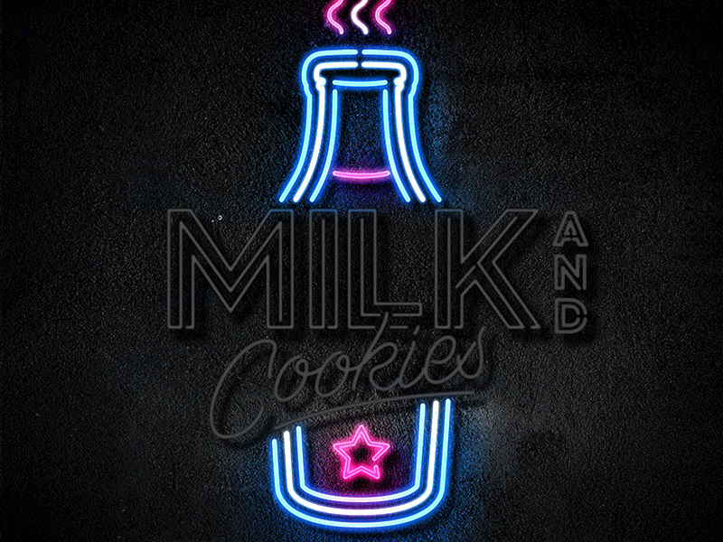 Milk and Cookies Neon Animation