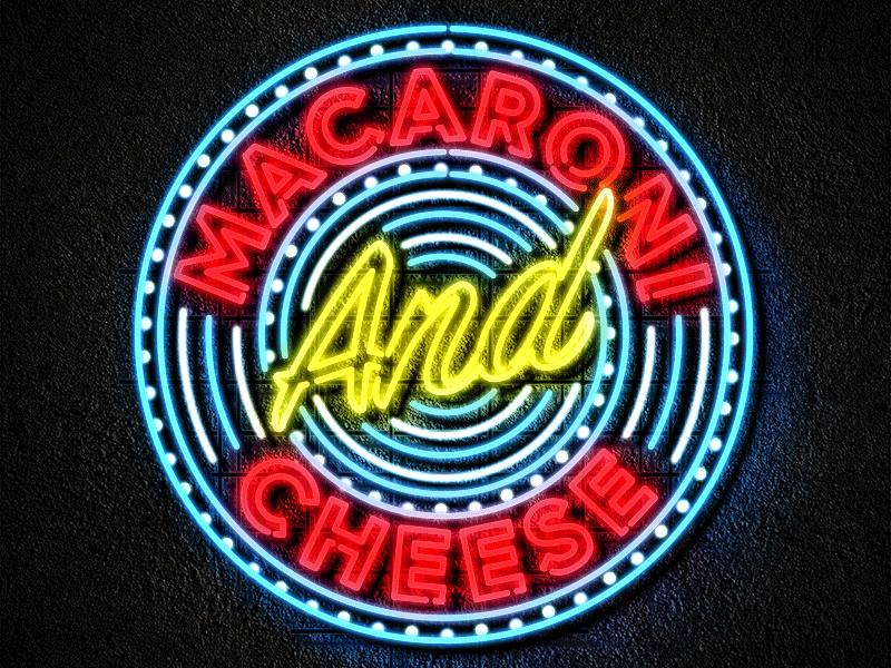 Macaroni and Cheese animation gif lettering lisboa lisbon loop neon neonsign neves portugal sign type