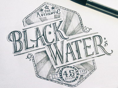 Black Water's Beer joao label lettering lisboa lisbon neves portugal sketch