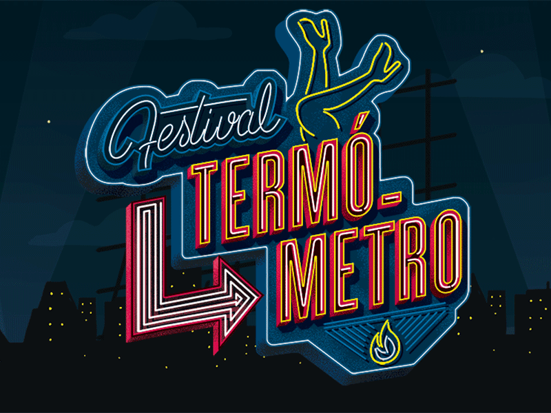 Festival Termómetro - Animation festival joao neves lettering lisboa neon nevesman portugal pt type