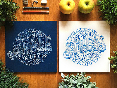 An apple a day keeps the stress away joao neves lettering lisboa nevesman portugal pt type