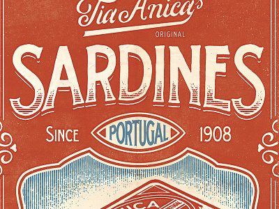 Tia Anica Sardines - Full Piece joao neves label lettering lisboa nevesman portugal sardines type vintage