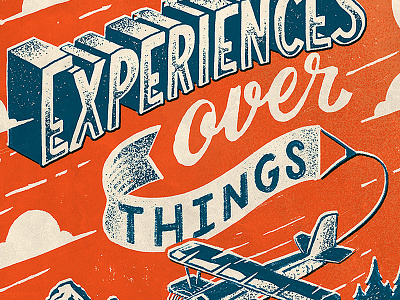 Experiences over Things joao neves lettering nevesman plane portugal retro type