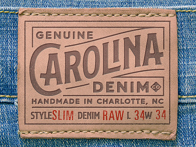 Carolina Denim - Leather Patch badge denim hand lettering joao neves leather patch lettering nevesman patch portugal type