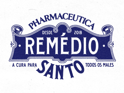 Remédio Santo branding logo medicine pharmaceutical portugal remédio vintage