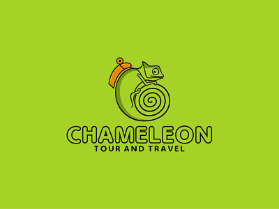 Chameleon tour & travel business design flat illustration logo logos vector