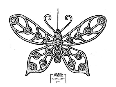 17. Ornament - Marker sketch butterfly inktober inktober 2019 marker sketch ornament