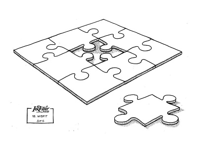 18. Misfit - Marker sketch inktober inktober 2019 jigsaw marker sketch misfit puzzle