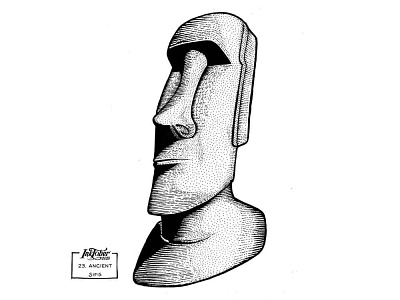23. Ancient - Marker sketch ancient easter island figure inktober inktober 2019 marker sketch moai statue