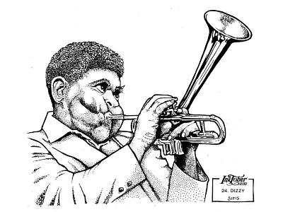 24. Dizzy - Marker sketch dizzy gillespie inktober inktober 2019 marker sketch trumpet