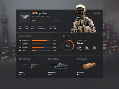 Battle logue (bf4) redesign battlefield design redesign ui ux