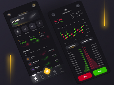 Cryptocurrency Exchange App - Dark Version