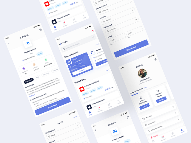 Job Finder Mobile App by Hadi Sharifani for Duxica on Dribbble