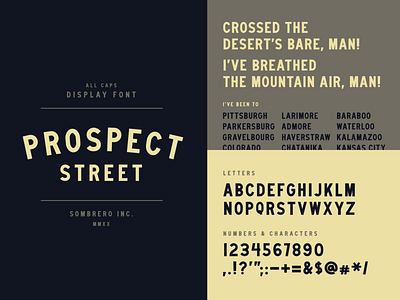 Prospect Street font type type design typeface typography