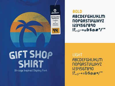 Gift Shop Shirt Font 80s font display font font font design retro font sans serif font vintage font