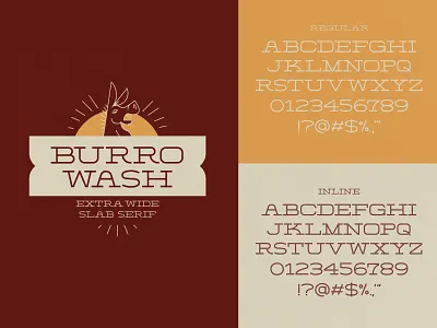 Burro Wash - wide slab serif display font font font design inline font slab serif type type design typography wide font