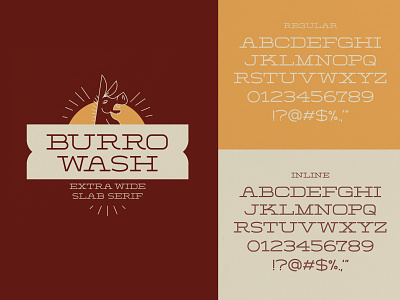 Burro Wash - wide slab serif display font font font design inline font slab serif type type design typography wide font