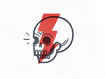 Tough Stuff icon lightning bolt line art skull