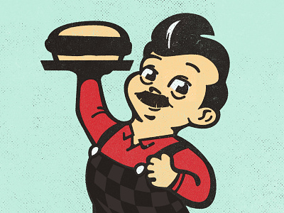 Big Ron big boy burger illustration parks and rec portrait ron swanson