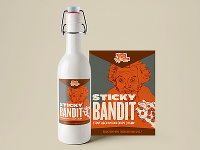 Sticky Bandit beer home alone illustration label packaging