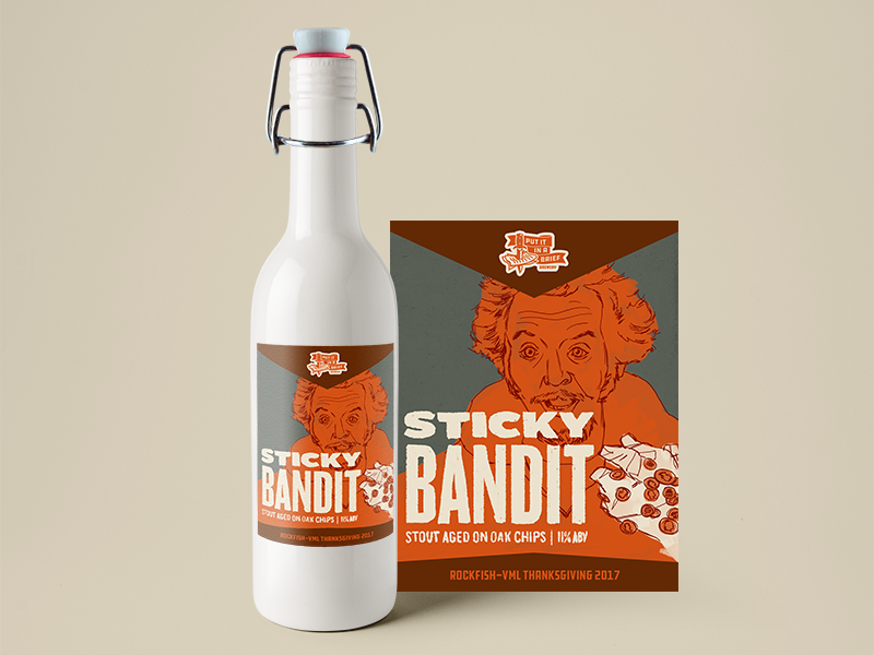 Sticky Bandit beer home alone packaging illustration label