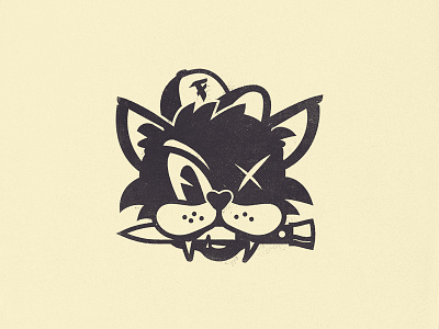 Frisco Railcats cat illustration logo mascot