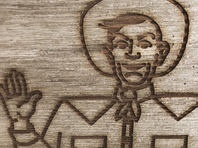 Big Tex big tex icon illustration laser engraved monoweight portrait texas texas state fair wood