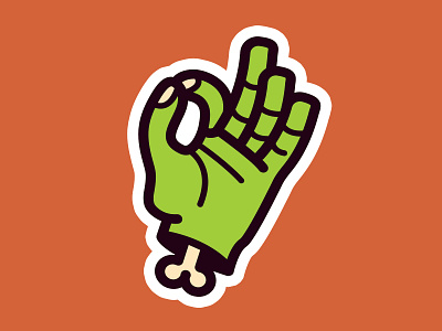 Everything's Ooooooo-kay halloween hand ok sticker mule zombie