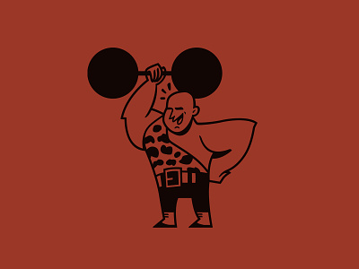 Strongman Toby character icon illustration logo mark strong man strongman